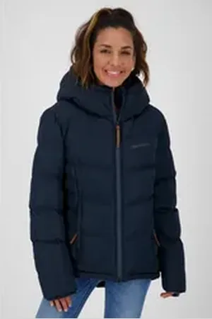 alife kickin Winterjacke JuanaAK Pufferjacke Winterjacke Damen CS mit regulierbarer Kapuze blau 40