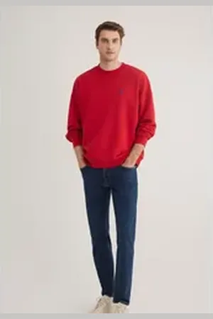 Mavi Rundhalspullover CREW NECK SWEATSHIRT Basic Pullover rot M