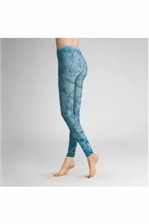Hudson Strickstrumpfleggings Floral 40 DEN (1 St) Leggings mit floralem Muster blau 40-42