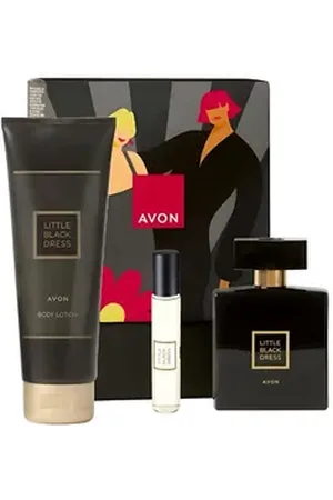 Avon Pflege-Geschenkset Little Black Dress Parfum 50 ml, Taschenspray 10 ml, Körperlotion Geschenkset, 4-tlg., Blumig-orientalischer Duft mit sinnlicher Tiefe, Geschenkbox.