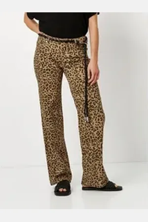 Toni Bootcut-Jeans Ella mit Leoprint braun 42