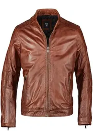 H.I.S H.I.S Lederjacke (1-St) mit Stehkragen braun 48