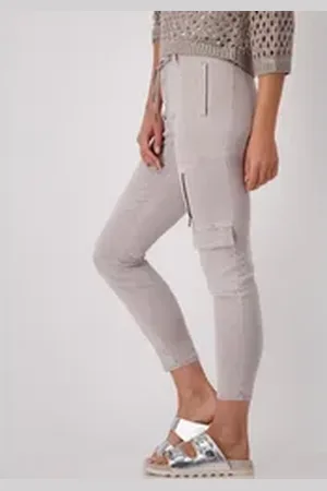 monari Cargohose mit Zierreißverschlüssen beige 34