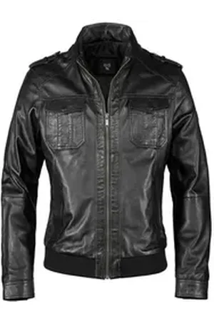 H.I.S H.I.S Lederjacke (1-St) mit Stehkragen schwarz 48