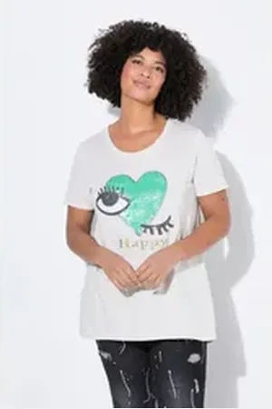 Angel of Style Angel of Style T-Shirt T-Shirt A-Linie Augen-Herz grau 46