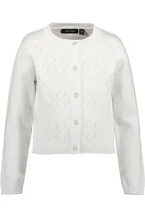 Blue Seven Strickjacke Mädchen Strickjacke Blume weiß (1-tlg) weiß 116