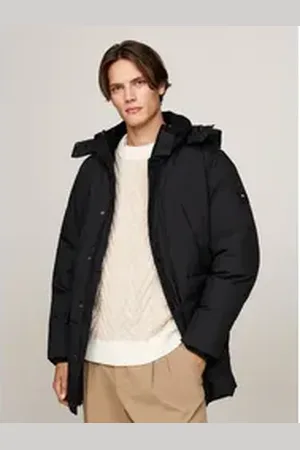 Tommy Hilfiger Parka ROCKIE UTILITY PARKA hoch geschlossen, Stehakragen mit Fellimitat schwarz M