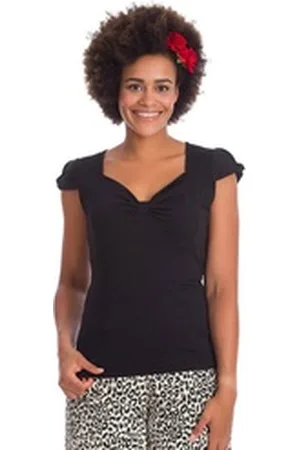 Banned Retro Shirttop Sweet Summer Schwarz Retro Vintage Oberteil Rockabilly schwarz M