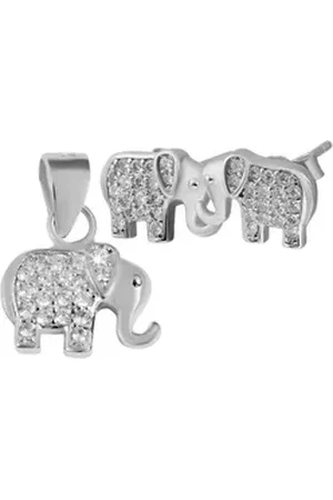 Akzent Schmuckset Djura 925/- Echt Silber Elefanten Schmuck Sets Anhänger "Djura" (Einzeln, inkl. Schmuckbox), Mädchen Schmuckset silberfarben