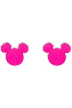 Disney Ohrring-Set © Mickey Mouse Kinderohrringe 925er Silber pink, 925 Sterling Silber rosa