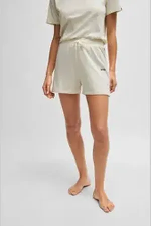 HUGO BOSS Pyjamahose CI_Shorts CW mit Logoschriftzug weiß XS (34)