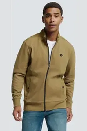 No Excess Sweatjacke - Herren Zipjacke - Sweater Full Zipper Twill Jacquard beige S