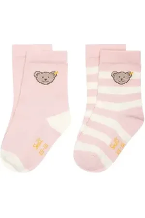 Steiff Freizeitsocken Kinder Unisex Socken, 2er Pack - Bio-Baumwolle rosa 31-34