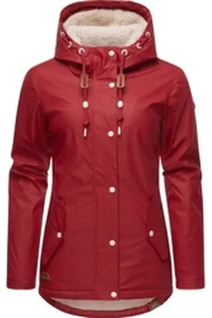 Ragwear Regenjacke Marge warm gefütterter Damen Winter Regenmantel rot M (38)