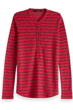 Scotch&Soda Langarmshirt Damen Langarmshirt Grandad 153395 rot S