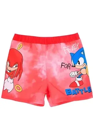 Sonic The Hedgehog Badeshorts Knuckles Kinder Badehose Shorts Gr. 104 bis 140 rot 140