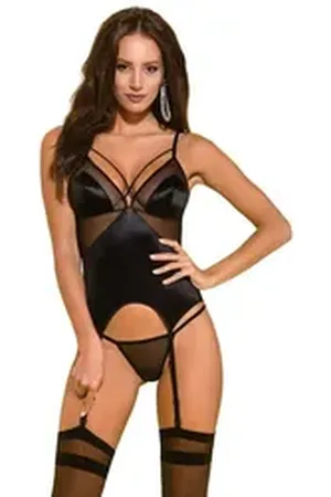 Avanua Corsage AV Quella corset & thong black - (L/XL) schwarz