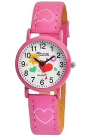 QBOS Quarzuhr Luca Kinderuhr mit Lederimitationsarmband, Mädchen (4900002), Kinder Armbanduhr