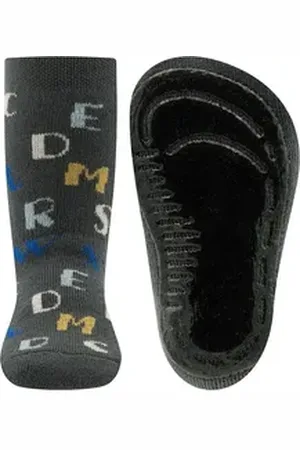 Ewers ABS-Socken Stoppersocken Buchstaben blau|grau 19-20