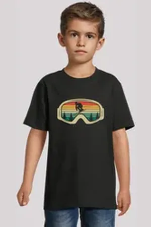 F4NT4STIC T-Shirt Retro Skibrille Wintersport Premium Qualität schwarz 158/164