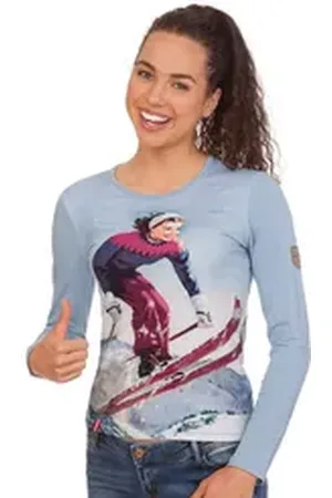 Almgwand Rundhalspullover Longsleeve Damen - BRANDALM - blau blau