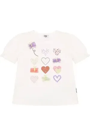 Hust & Claire T-Shirt Alma (1-tlg) mit Pailletten und 3D-Schleifen verziert beige 92