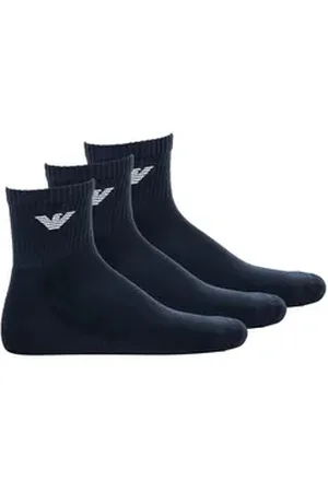 Emporio Armani Sportsocken Herren Socken 3er Pack Baumwolle (Packung, 3er Pack) blau