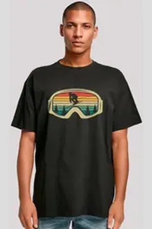 F4NT4STIC T-Shirt Retro Skibrille Wintersport Premium Qualität schwarz 4XL