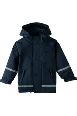 BMS Regenjacke atmungsaktive Regenjacke für Kinder - 100% wasserdicht mit Kapuze blau 74