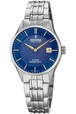 Festina Quarzuhr Damen Uhr F20006/3 Edelstahl, (Analoguhr), Damen Armbanduhr rund, Edelstahlarmband silber, Elegant silberfarben