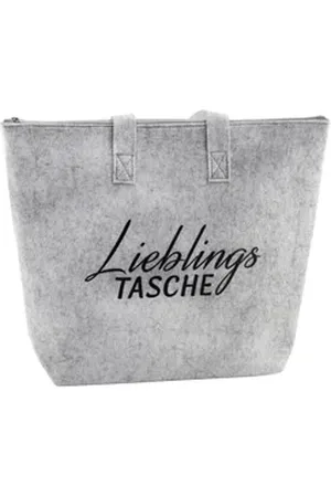 Mf Next Com Shopper Filz Tasche hellgrau mit Reißverschluss Schriftzug Lieblingstasche (1-tlg)