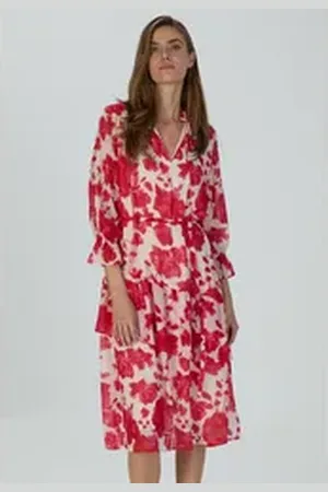 Marc Aurel Midikleid mit Rosenprint 40