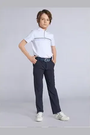 DEBAIJIA Poloshirt Kinder Golf Poloshirt Schnell trocknend Kurzarm Sport Freizeit weiß 140