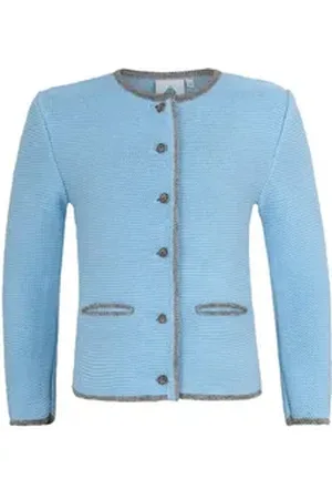 Isar Trachtenjacke Strickjacke Kinder - TALESIA - hellblau blau 176