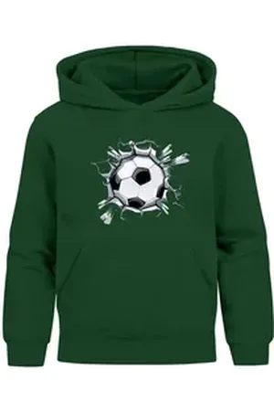 MoonWorks Hoodie Kinder Hoodie Jungen Fußball Sport Kapuzenpulli Geschenke Junge grün 128