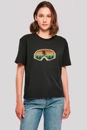 F4NT4STIC T-Shirt Retro Skibrille Wintersport Premium Qualität schwarz XL