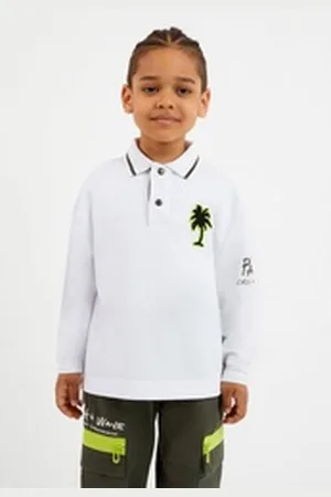 Gulliver Poloshirt mit modischen Kontrastprints weiß 110