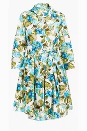 0039 Italy Sommerkleid Damen Kleid, Damen Jule Wickel Kleider mit allover print