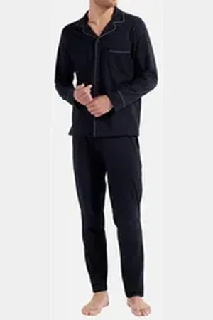 Hom Pyjama Albert (Set, 2 tlg) Pyjama - Baumwolle - Atmungsaktiv blau XXL