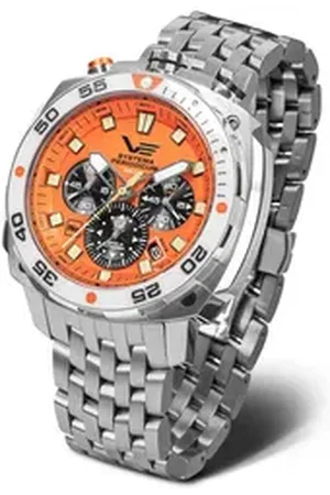 Vostok Chronograph Systema Periodicum Neon – Herrenuhr mit Edelstahlgehäuse, 45,5 mm 650A723B