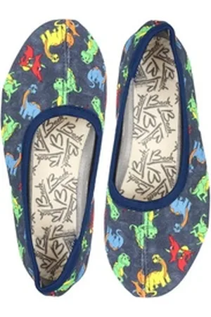 Beck Schläppchen Dinos Gymnastikschuh (für Sport, Kita, Schule und Zuhause) mit rutschfester Gummi-Laufsohle blau 27 EU