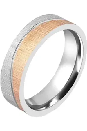 Akzent Partnerring Vision Highlight aus Edelstahl, bicolor, (silberfarbig/ (Einzeln), Herren Ring silberfarben 64