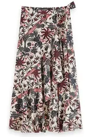 Scotch&Soda Sweatrock Damen Midirock Wrap Skirt 159334 rot L