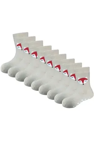 Yalion Langsocken Baby Kleinkind Socken Anti-Rutsch-Socken 9 paar Rutschfester Kleber braun EU19/20