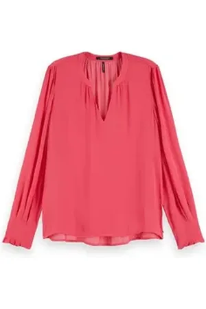 Scotch&Soda Blusenshirt Damen Bluse Ruffle details 152497 rosa XS