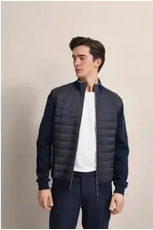 Bugatti Sweatjacke mit sportlichem Stehkragen blau S