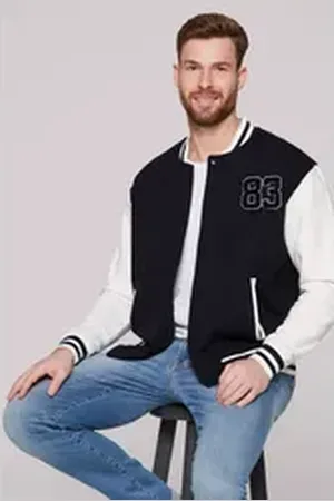 Camp David Collegejacke mit Druckknöpfen blau XL