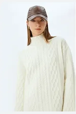 Koton Rollkragenpullover Rollkragen Regular weiß S