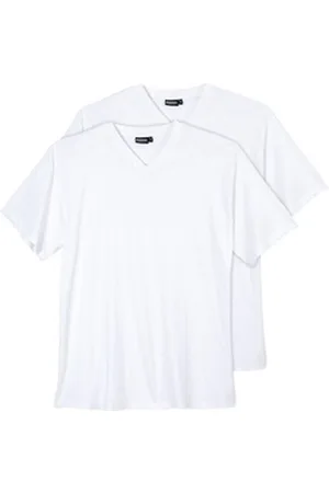 Adamo V-Shirt 2er Pack V-Neck T-Shirt weiß Übergröße weiß 5XL