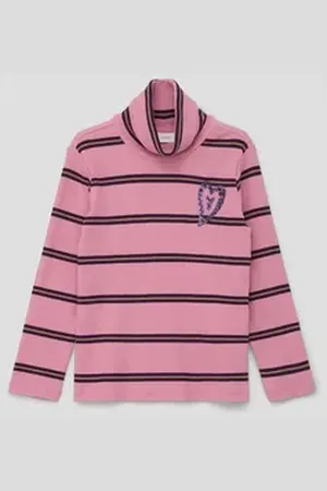 QS by s.Oliver Langarmshirt Longsleeve mit Turtleneck Pailletten 104/110